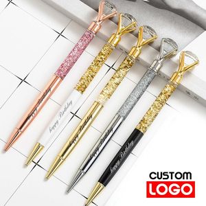 Creative Gold Peord Diamond Ballpoint Печка смазанного металлическим рекламным подарком на заказ логотип школа офис канцелярские товары оптом