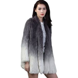 Kadınlar kürk sahte qiuchen pj160 üst moda etek tam kadın tarzı örme gerçek tavşan ceket orijinal ceket kış dressrabbit 220926