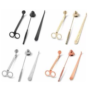 Castiçais acessório pacote de presente 3 em 1 conjunto de aço inoxidável vela sino snuffers pavio trimmer dipper 3 pçs/set gc0926