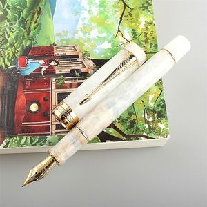 Fountain Pens Jinhao 100 Centennial Reçine Çeşme Kalem Beyaz Jinhao Effmbent Nib Dönüştürücü Yazma İş Ofis Hediye Mürekkep Kalemi 220923