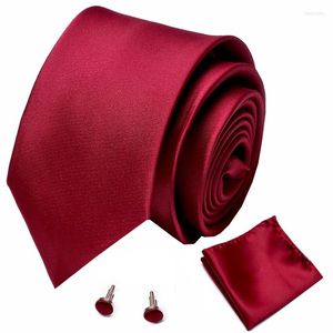 Бабочка модная галстука для мужчин красное вино шелк свадебный хэкки для запонки подарочный набор новинок дизайн бизнеса