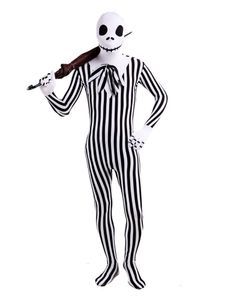 Костюм костюм Черно -белый вертикальный полосы на Хэллоуин Косплей Рамчащийся шаблон