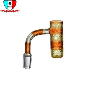 Derin oyma deseni ile renkli kuvars banger tırnak sigara içme aksesuarları 19mm 14mm 10mm erkek/dişi cam bong dab teçhizatları