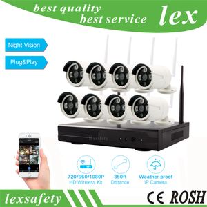 8-CH 1MP CCTV Kits 8CH Video Wireless NVR kit Outdoor IR Nachtsicht IP Wifi Kamera Sicherheit System überwachung IP Kameras