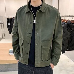 Jackets masculinos roupas casuais roupas de outono da primavera coreana ferramentas de moda masculino streetwear hip hop fábrica militar 220927
