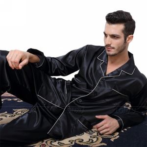 Men's Sleepwear Mens Silk Satin Pajamas Pyjamas Set Loungewear U S S M L XL XXL XXXL 4XL Fits All Seasons 220924