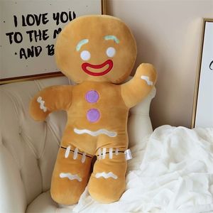 Noel Oyuncak Malzemeleri 30-60cm Karikatür Sevimli Gingerbread Man Peluş Toys Kolyesi Dolgulu Bebek Bebek Bebek Bebek Bisküvi Yastık Ren Geyiği Çocuk Hediyesi 220924