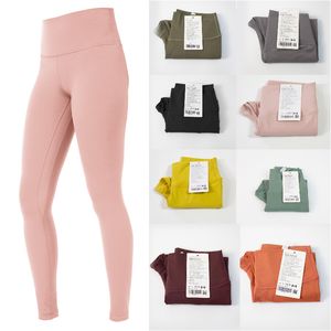 LL-12333 Kadın Yoga Kıyafetleri Pantolonlar Sıska Taç Pantolon İnce Tayt Eyalet Spor Spor Salonu Çalışan Antrenör Uzun Pantolon Uzun Pantolon Elastik Bel Nefes Alabilir