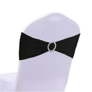 Sashes spandex sandalye, düğün dekorasyonları için toka kaydırıcısı olan elastik er bantları siyah damla teslimat 2022 bdesports amulq