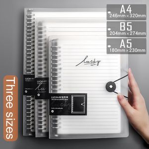 Transparent A5 B5 A4 Loose Leaf Binder Journal, with Planner and Inner Core Cover for Office and Personal Use