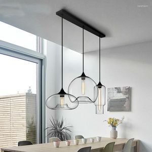 Pendant Lamps Nordic Cafe Simple Glass Lamp Lights Chandelier Lighting Led Hanglamp Loft Decor Light Fixtures Living Room