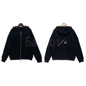 Bayan Sıradan Siyah Ceketler Yüksek Moda Erkek Hoodies Coats Çiftler Logo Nakış Fermuar Kapşonlu Dış Giyim Asya Boyutu S-XL