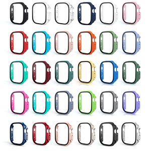 360 Full Cover Hard PC Bumper ProTctive Case с 9H HD -смягченным стеклянным экраном для экрана для Apple Watch S8 Ultra 49 мм с розничным пакетом