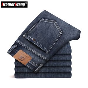 Mens Jeans Autumn vintage Blue Fit Regular Stretch Fashion Business Slim Dark Grey Denim Pants Male Brand Troushers 220928