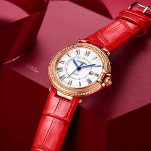 Orologi da polso di lusso orologio con diamanti movimento giapponese orologi al quarzo per le donne calendario zaffiro cinturino in pelle impermeabile Relojes Para Mujer 2022