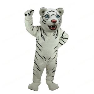 Performans Beyaz Tiger Maskot Kostümleri Karnaval Hallowen Hediyeleri Unisex Dış Mekan Reklam Kıyafet Takım Tatil Kutlaması Karikatür Karakter Kıyafetleri