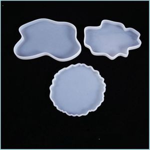 Плесени Agate Coaster Sile Crystal Slice Slice UV Rasin Clear Mods Epoxy Art Craft Supplies Drop Delivery 2021 Ювелирные инструменты оборудование CA DH17F