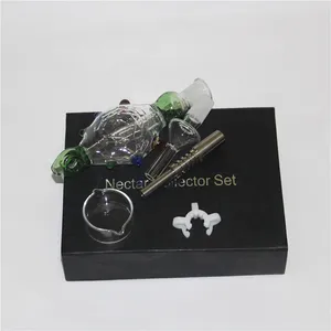 Conjunto de néctar de vidro para fumar com dicas de titânio de 14 mm kit keck clipe Reclaimer Nector Kit