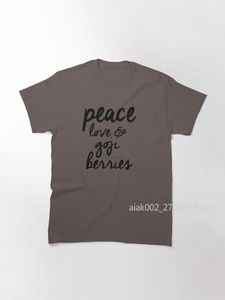 Erkek Tişörtleri Barış Aşk Goji Meyveleri Klasik T-Shirt