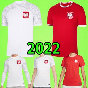Polen 2022 Lewandowski Homens Kit Kit Soccer Jerseys Home Away Polonia 2023 Polônia