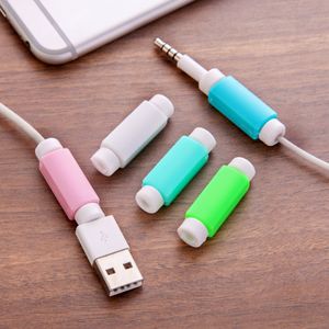 Ses kabloları kablo koruyucu veri hattı renkleri kordon koruyucu koruyucu kasa iPhone USB şarjı için uzun boyutlu sarıcı kapak