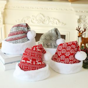 Yeni örme yün kalınlaşmış peluş Noel şapkası yetişkin Noel Baba Şapkası Noel Süslemeleri Toptan