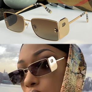 Kadınsı Altın Kaplamalı Çerçeve Güneş Gözlüğü 3110 Tasarımcı Lens Detay Dikdörtgen Kadınlar Üst düzey en kaliteli dış mekan UV Koruma Gözü Kılıf ve Temizlik Bezi