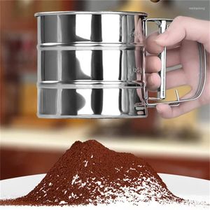 Pişirme Aletleri Elde Taşanan Un Shaker Mesh Elek Kupası Paslanmaz Çelik Pudra Şeker Pişirme Aracı Yarı Otomatik Kek Zeki Kakao Tozu