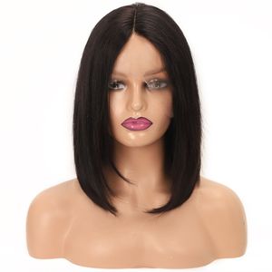 Front Lace Real Human Hair Wig Wig Bobo Женщины короткие волосы парики повязки на голову