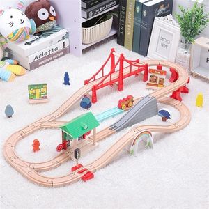 Diecast Model Car 1Set Beach Wood Railway Toys Toys Accessories En Track Compleding Educational Fit All Biro for Kids 220930