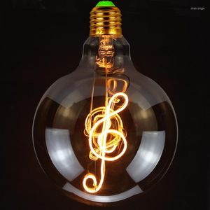 Gece Işıkları G125 Ampoule Vintage Ampul Retro Edis Led Filament Love E27 Ev için Endüstriyel Dekor