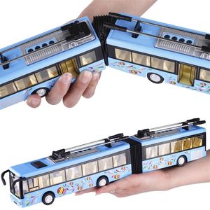 Diecast Model Car Double Tram Bus Model 1 50 Сплав сплав.