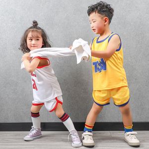 Мужские спортивные костюмы Мужские 2PCS SET Toddler Boy Girls Летняя спортивная одежда Детская баскетбольная форма детские детские жилеты Спорт Спорт