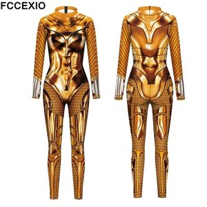 Kadın Tulumları Yükselenler Fccexio The Wonder Sihirli Kadın Film Deseni 3D Baskı Seksi Bodysuits Kadın Uzun Kollu Cosplay Tulum 220929