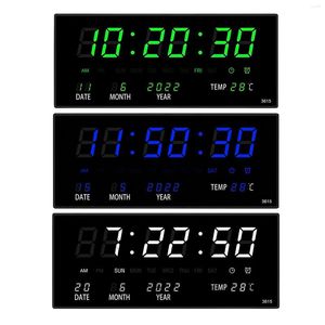 Wall Clocks Digital Alarm Clock With Temperature Display Perpetual Calendar Electronic For Elderly