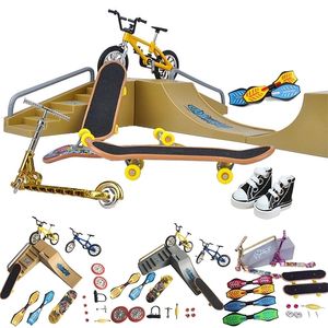 Kids Mini Skateboard Ramp Park Kit with Finger Skateboards, Bikes, Scooters and Accessories - 220930