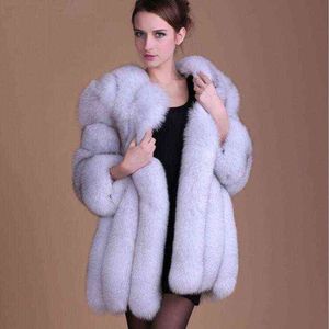 2021 Mulheres Winter Winter Faux Fur Coat engross Outerwear Jacket Colorful Luxury Ladies Fur Coat S-4xl T220810