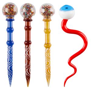 DA001/DA002 Sigara Boru Dabber Aracı Yaklaşık 5.12 inç Yılan Göz Balmumu Aletleri ABD Kırmızı Beyaz Yağ Cam Bongs Aksesuarları ile Top Karbonhidrat Kapağı 2 Modeller