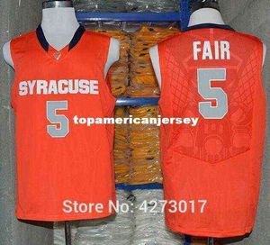 Mens 5 Fair Syracuse Orange College Top Jersey Retro Basketbol Forması Yeni Malzeme En Kalite Nakış Je NCAA