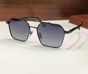Düzensiz Polarize Güneş Gözlüğü Titanyum Siyah Metal/Gri Gölgeli Erkekler Gölgeler Sonnenbrille UV400 Koruma Gözlük Kutu