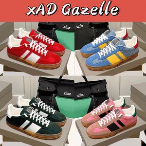 Üst xAD Gazelle Sneaker erkek rahat ayakkabılar Kırmızı mavi yeşil pembe Kadife ipek Beyaz süet 