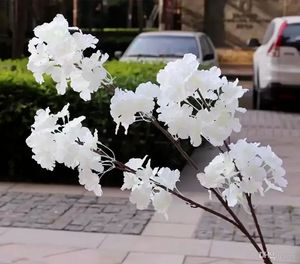 Yapay Kiraz Çiçeği Sahte Çiçek Çelenk Beyaz Pembe Kırmızı Mor Mevcut Düğün Diy Dekorasyonu için 1 M/PCS FY3850 0821