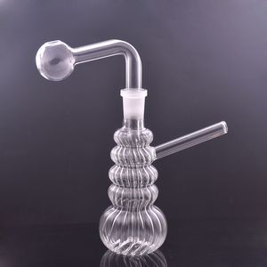 6inch Hookahs Glass Bong Smoking Water Pipes Heady Mini Dab Rigs Small Bubbler Beaker Recycle Ashcatcher with Male Glass Oil Burner Pipe 1pcs