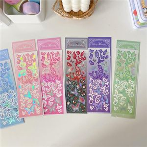 Подарочная упаковка корейская лазерная мультфильма Dazzle Color Butterfly Card Card Sticker