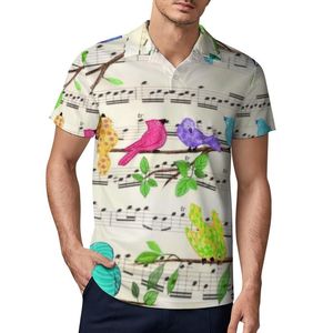 Erkek polos mutlu müzik gündelik gömlek sevimli renkli müzikal kuşlar tişörtler kısa kollu gömlek yaz trend büyük boy-Shirtsman'ın menmenleri