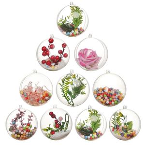 Noel Süslemeleri Açılabilir Şeffaf Plastik Top Baubles 4cm - 14cm Ağaç Süs Partisi Düğün Temiz Topları Sn4103