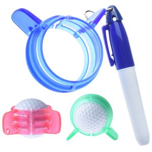 1SET 360 Derece Golf Ball Liner Mark Clip Rool Pen Golf Ball Marker Hat Çekmece AIDS Spor Şablon Hizalama