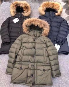 Мужская пуховая куртка S-3XL Cluny Fur Hood Designer Coat Nylon Snap Pockets Parkas