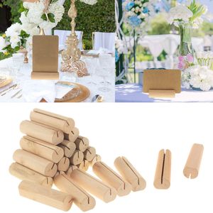 Wood Name Card Files Holder Place Cards Menu Holders Table Number Desk Stand Clip Party Wedding Decoration Photo Clips Ornaments TH0246