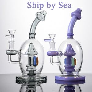 Benzersiz mantar topu somunca cam bongs duş başlık percolator su boruları bükülmüş tip başlı ağızlık 14mm dab teçhizatlar kase gemisi ile deniz